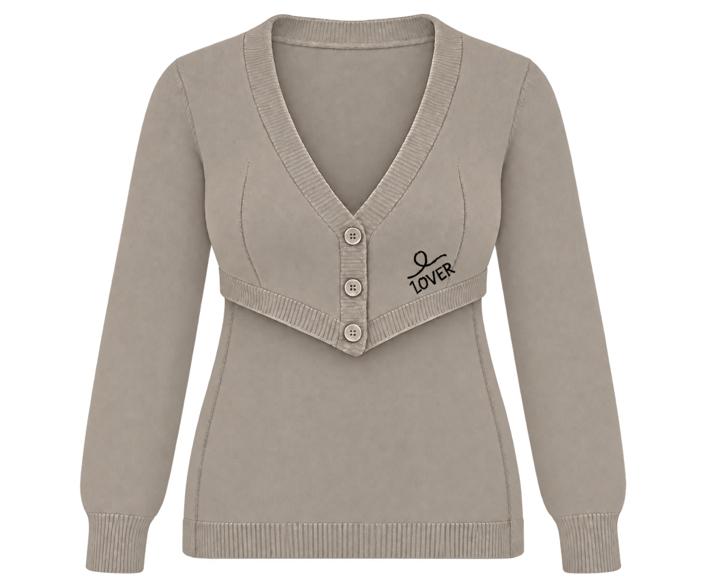 1OVER Longback Cardigan Bra — Greige