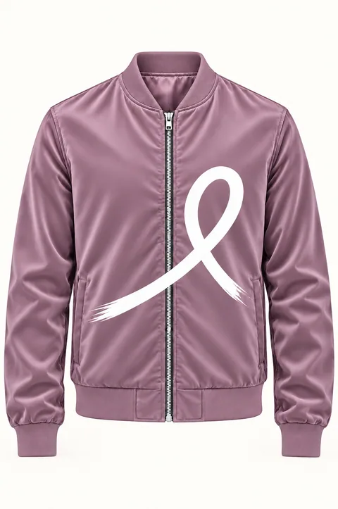 1OVER Ribbon Bomber Jacket — Dusty Mauve