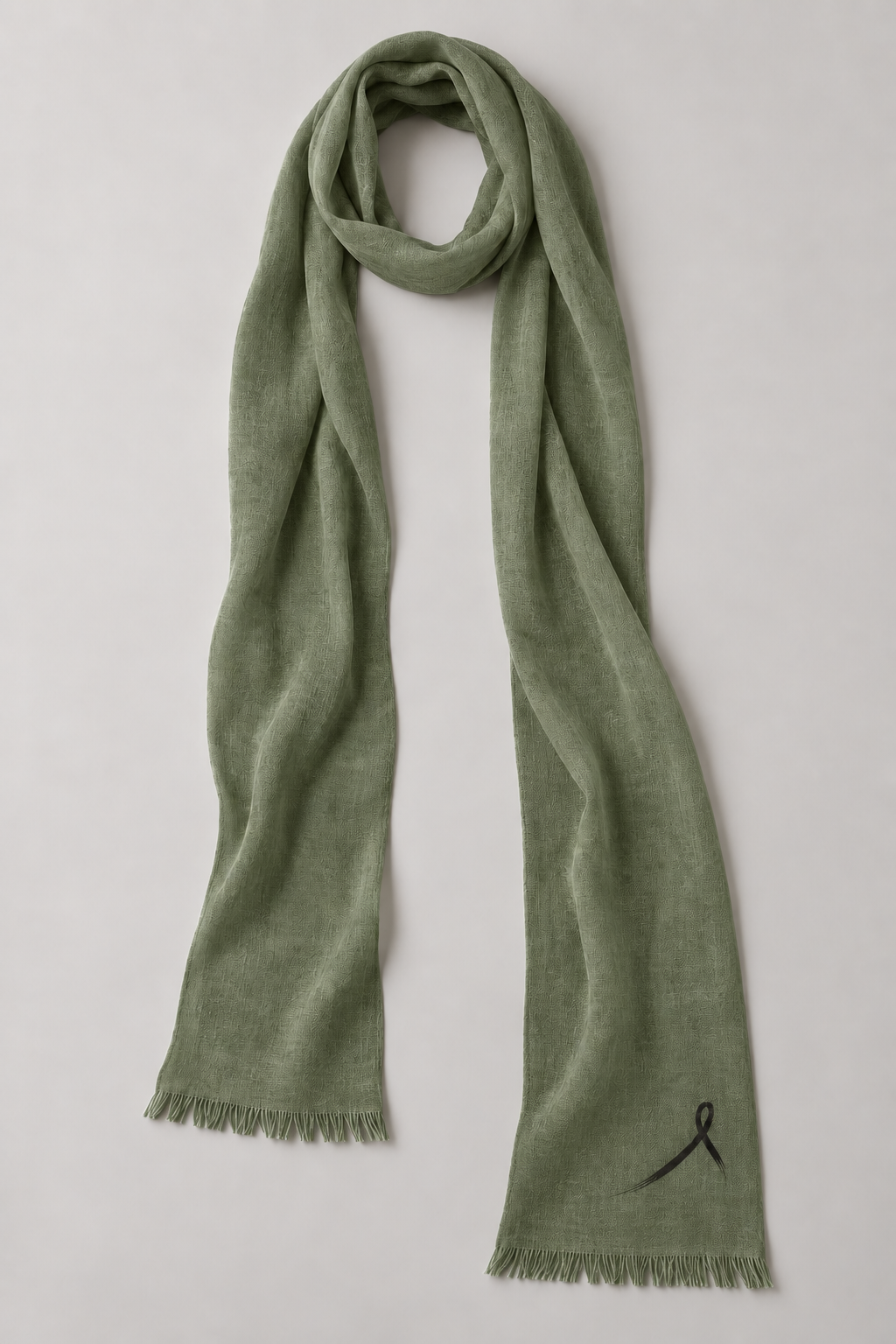 1OVER Ribbon Skinny Scarf — Moss