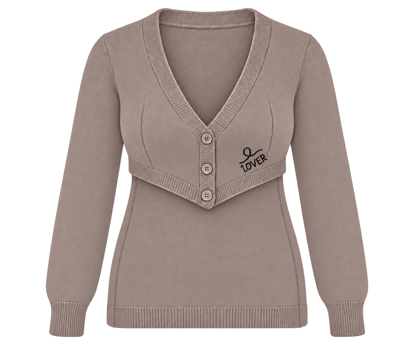 1OVER Longback Cardigan Bra — Mushroom