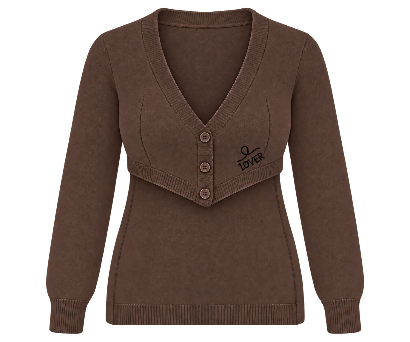 1OVER Longback Cardigan Bra — Chocolate