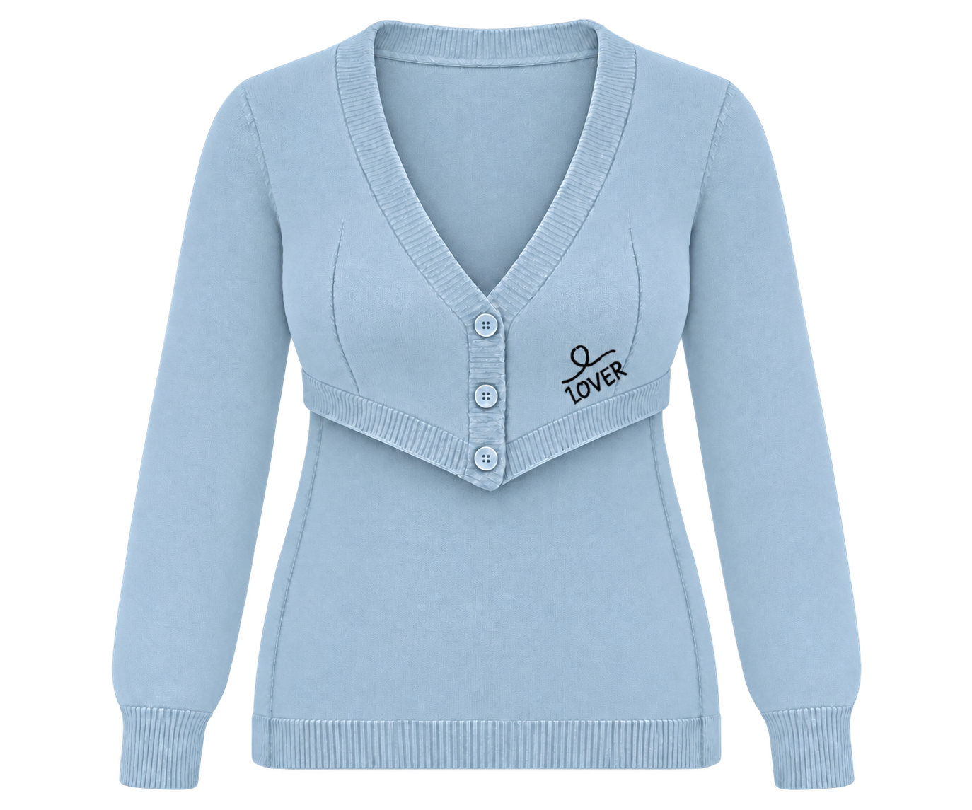 1OVER Longback Cardigan Bra — Powder Blue