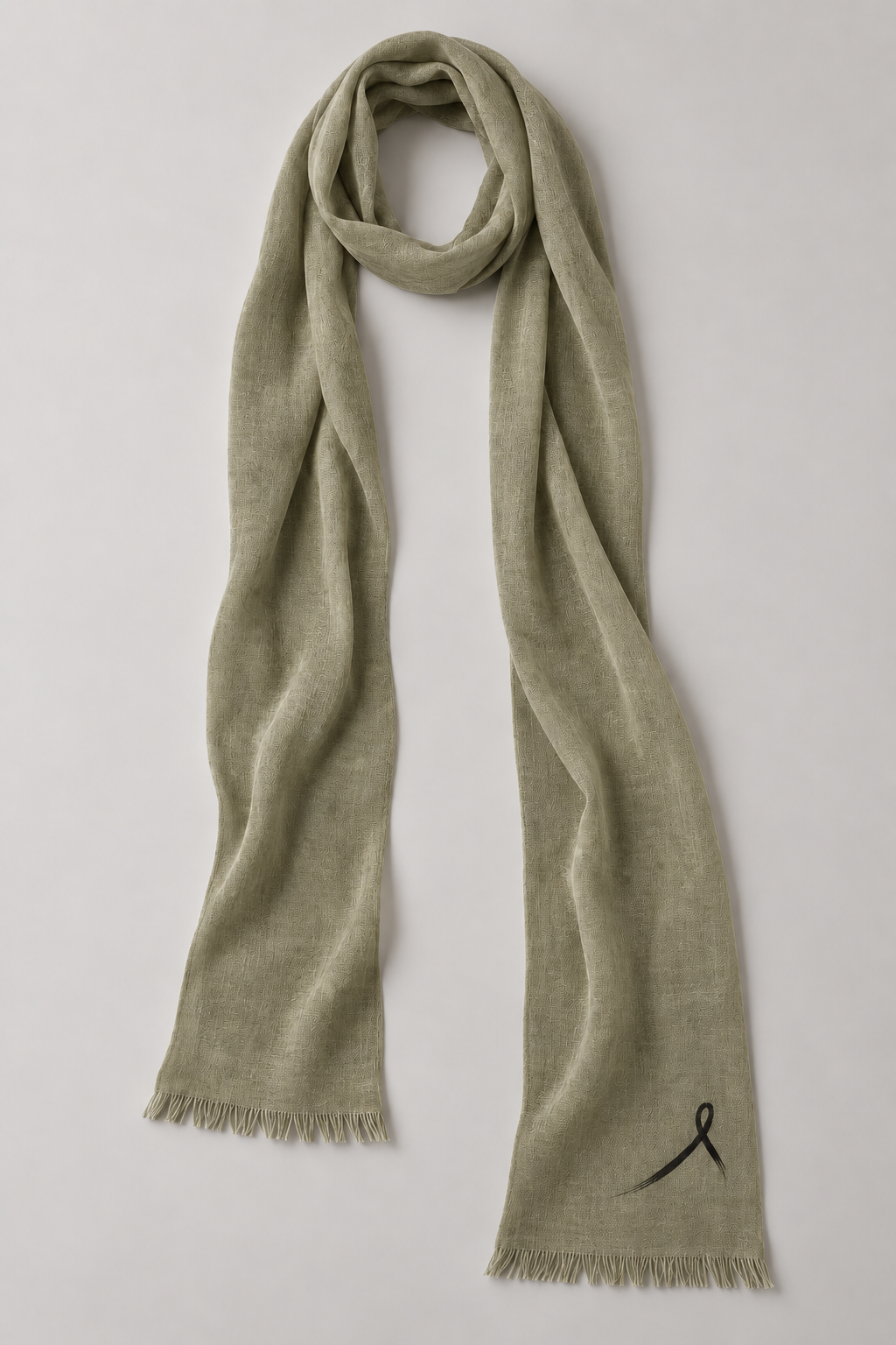 1OVER Ribbon Skinny Scarf — Khaki