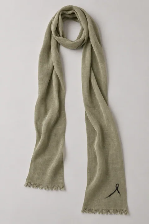 1OVER Ribbon Skinny Scarf — Khaki