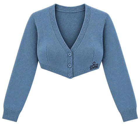 1OVER Cardigan Bra Top — Steel Blue