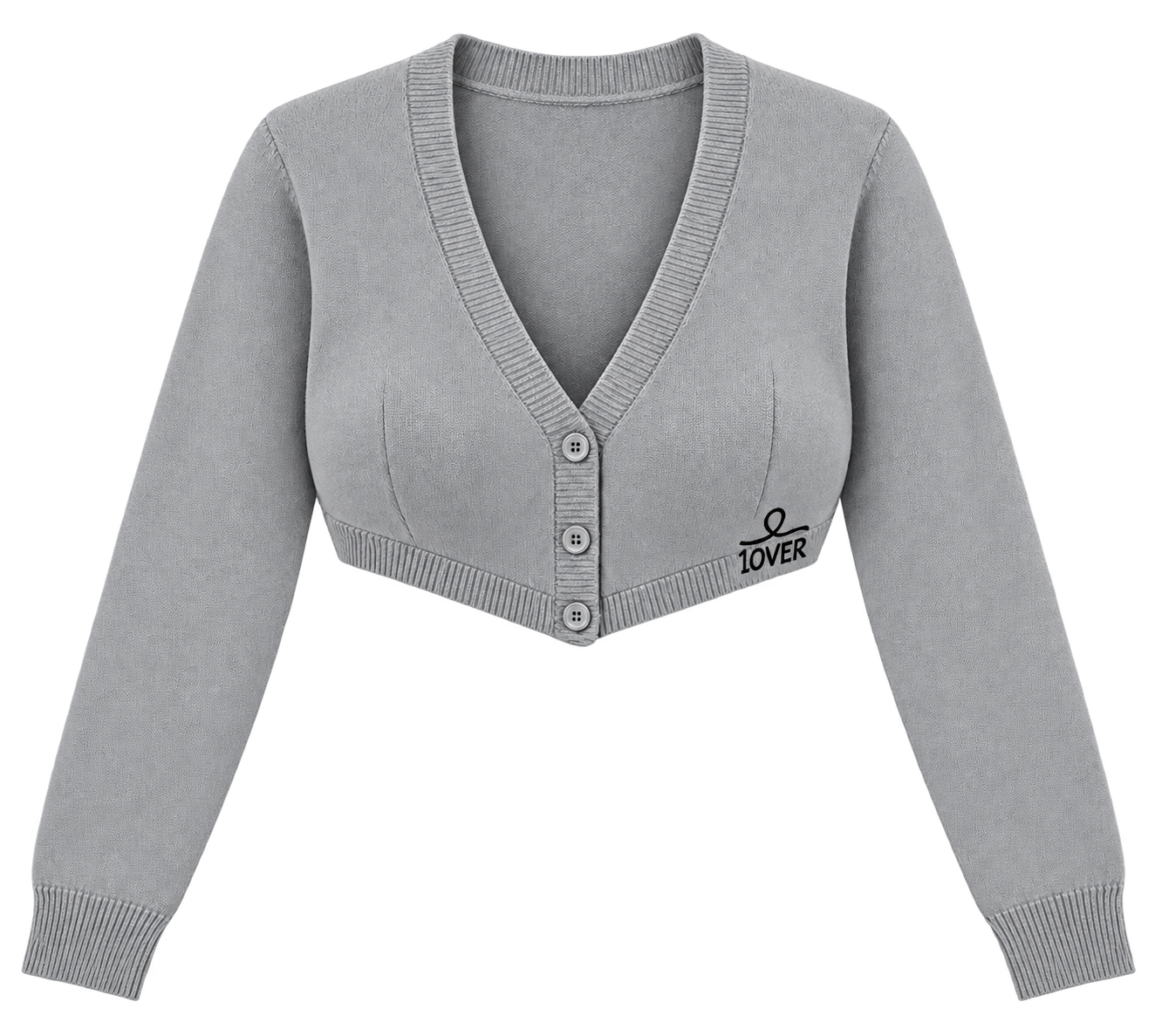 1OVER Cardigan Bra Top — Silver Gray