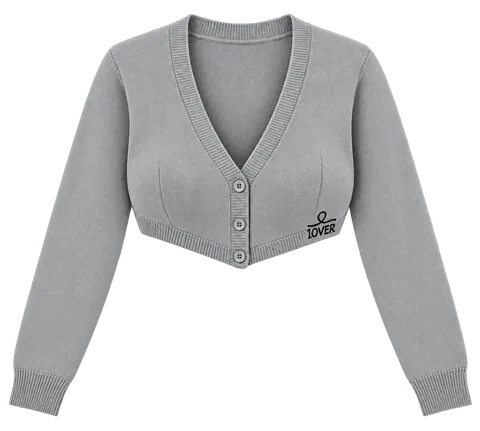 1OVER Cardigan Bra Top — Silver Gray