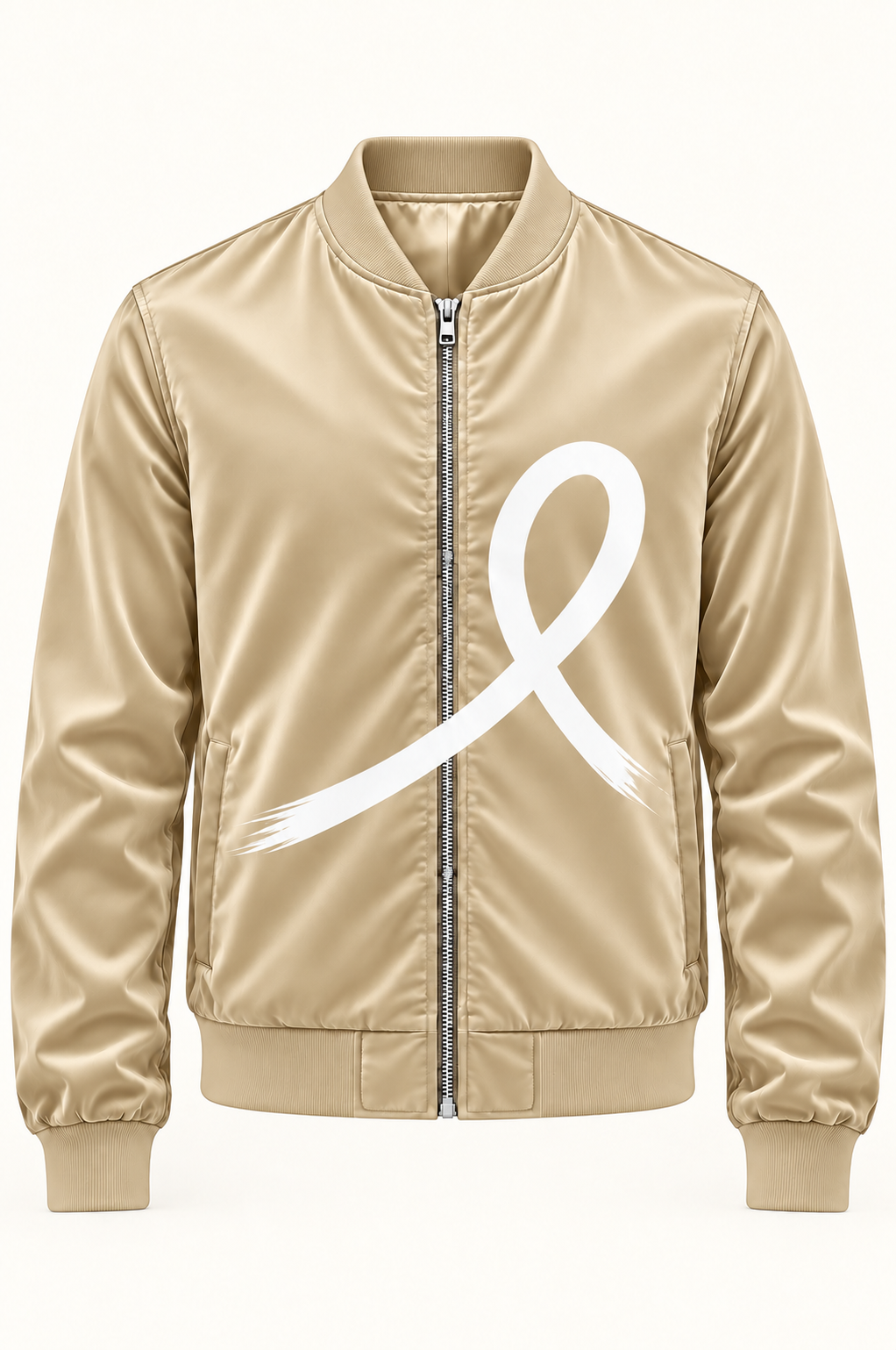 1OVER Ribbon Bomber Jacket — Champagne