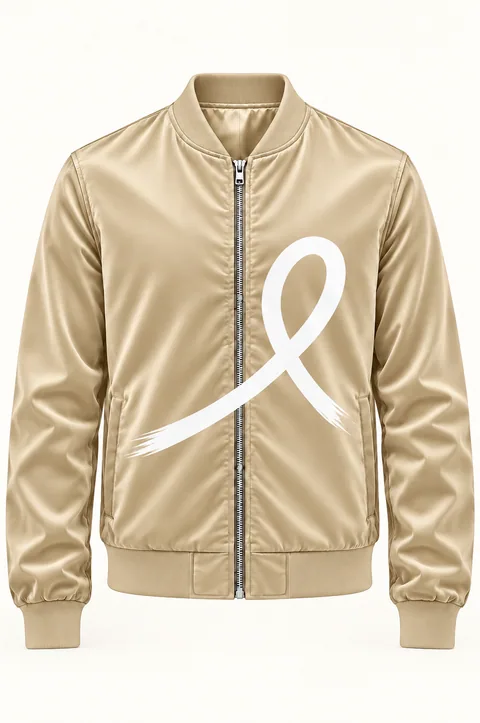 1OVER Ribbon Bomber Jacket — Champagne