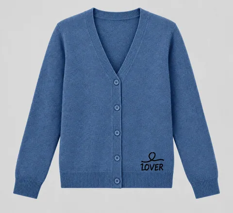 1OVER V-Neck Cardigan — Steel Blue