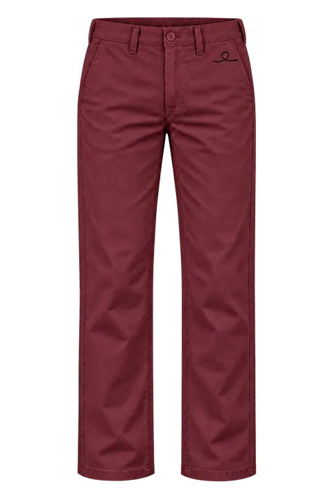 1OVER Ribbon Cotton Chinos — Burgundy