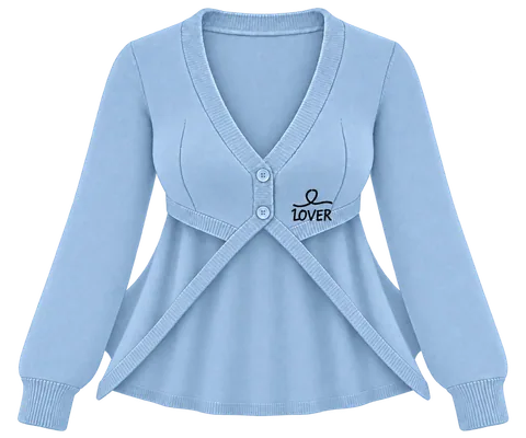 1OVER Longback Cape Knit Cardigan — Powder Blue