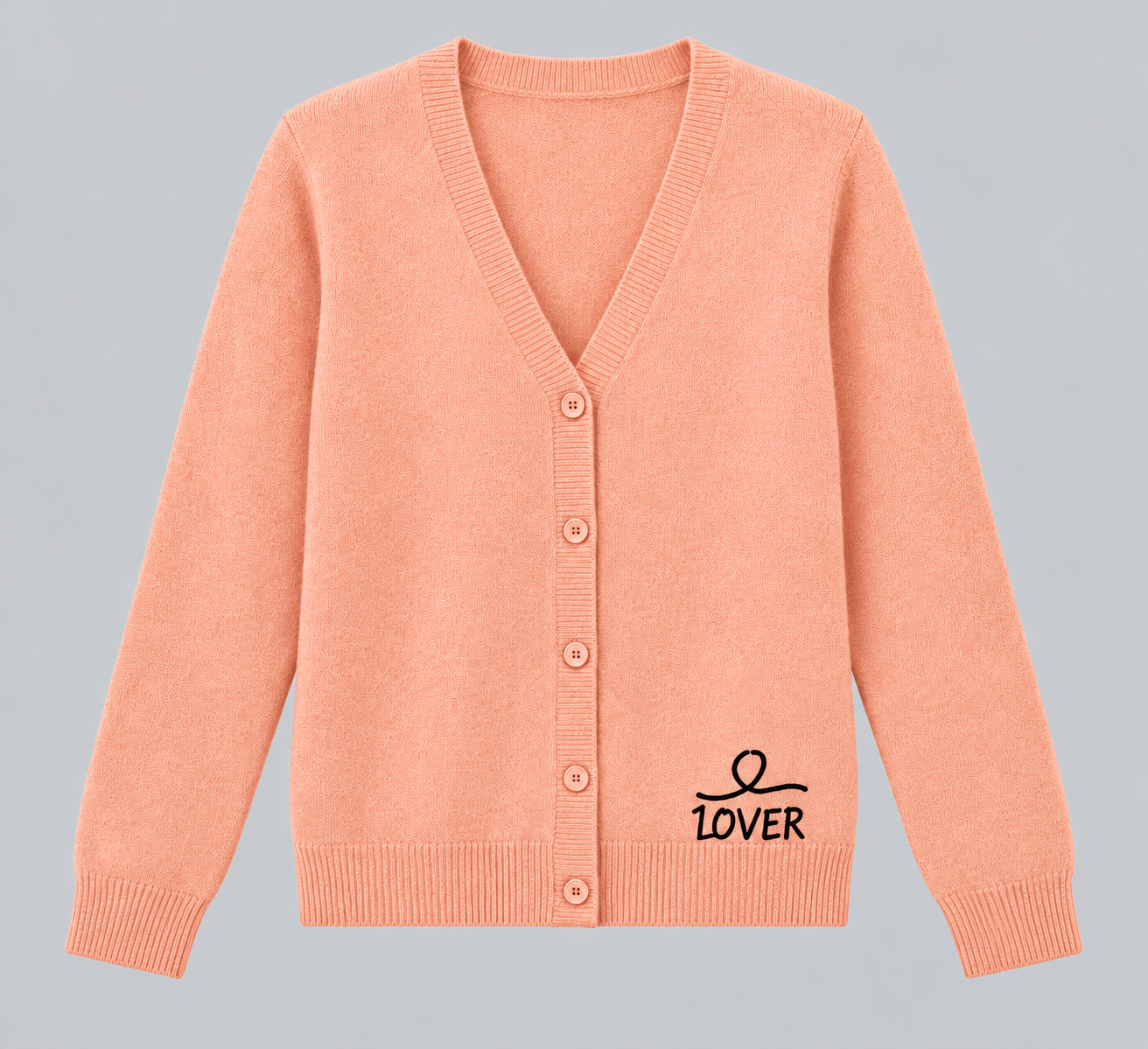 1OVER V-Neck Cardigan — Peach