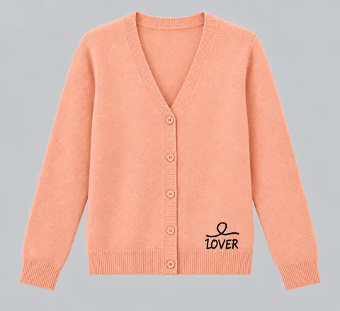 1OVER V-Neck Cardigan — Peach