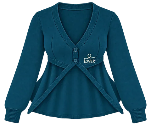 1OVER Longback Cape Knit Cardigan — Petrol