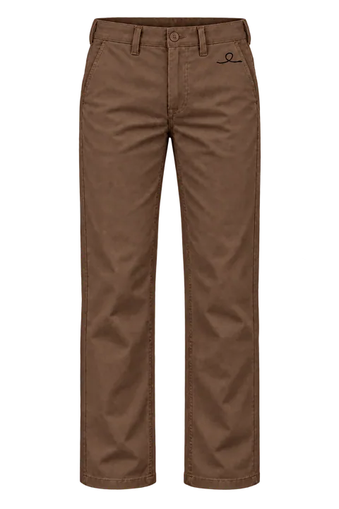 1OVER Ribbon Cotton Chinos — Coffee Brown