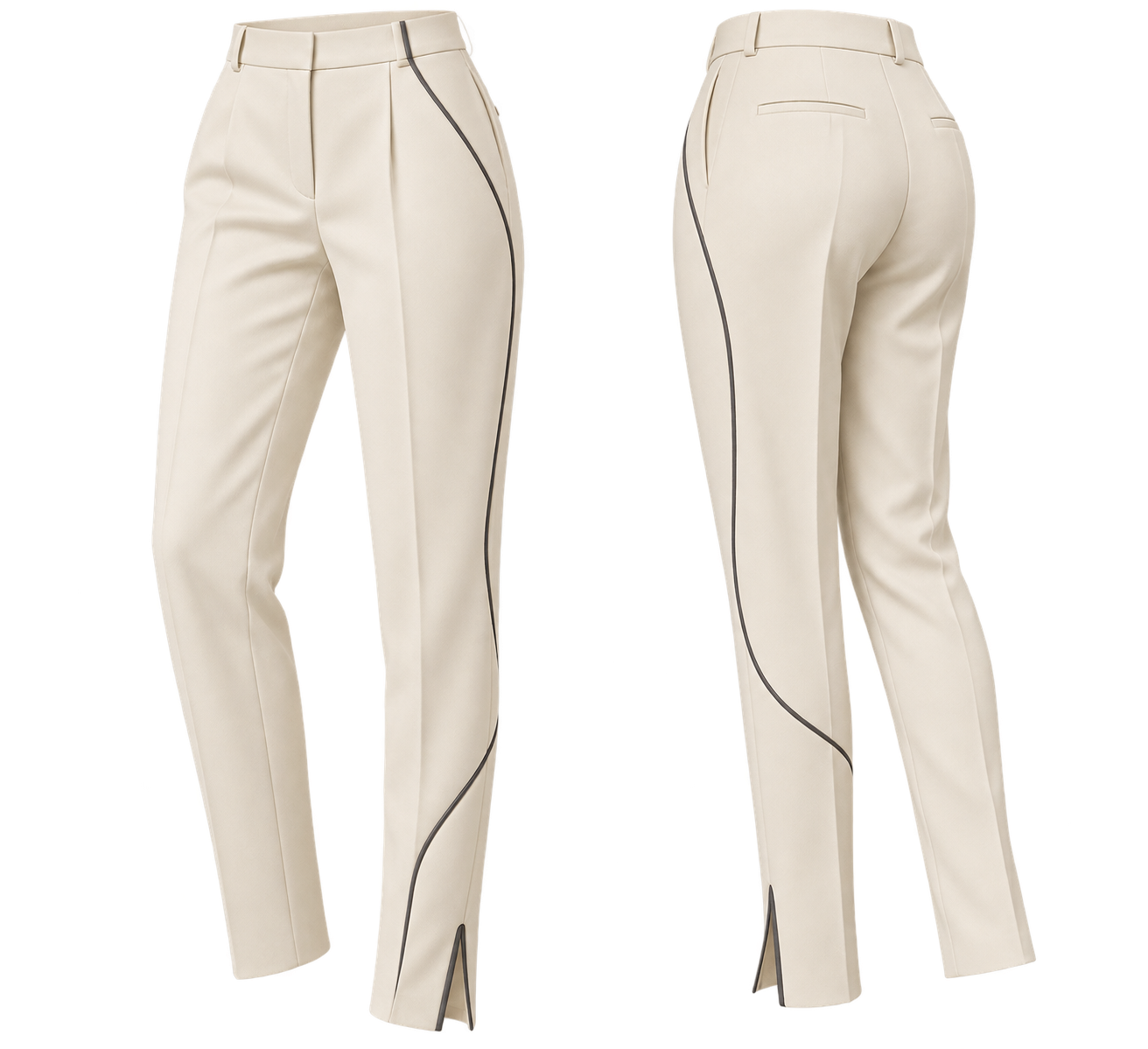 1OVER Open Hem Trousers — Ivory