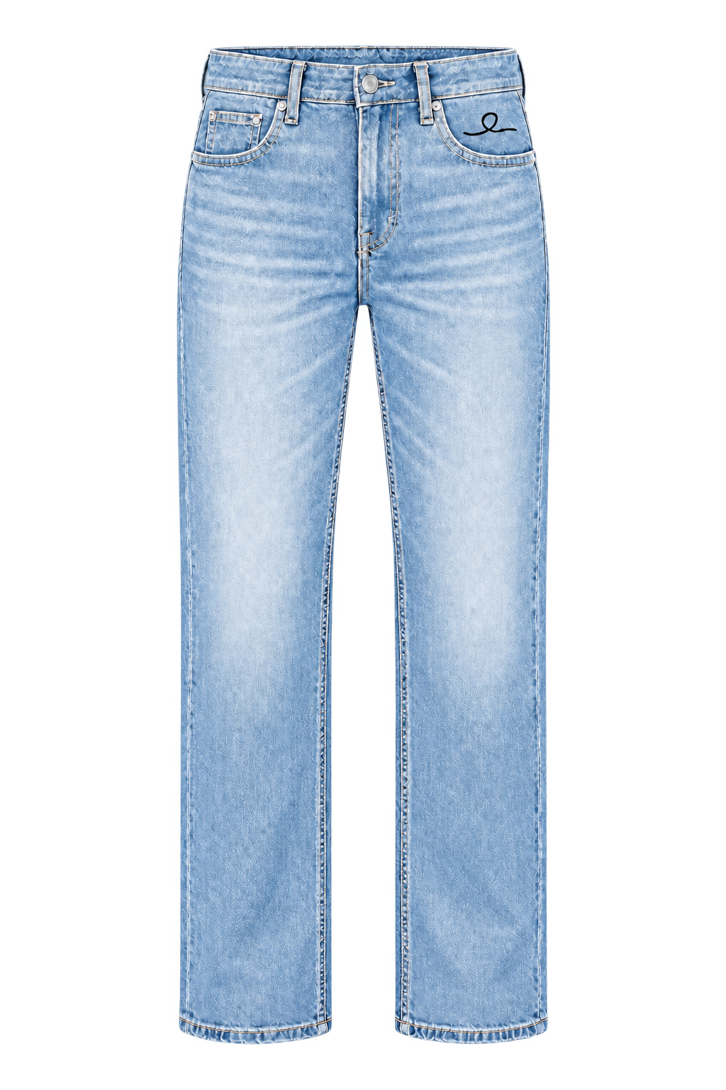 1OVER Ribbon Straight Jeans — Ice Blue