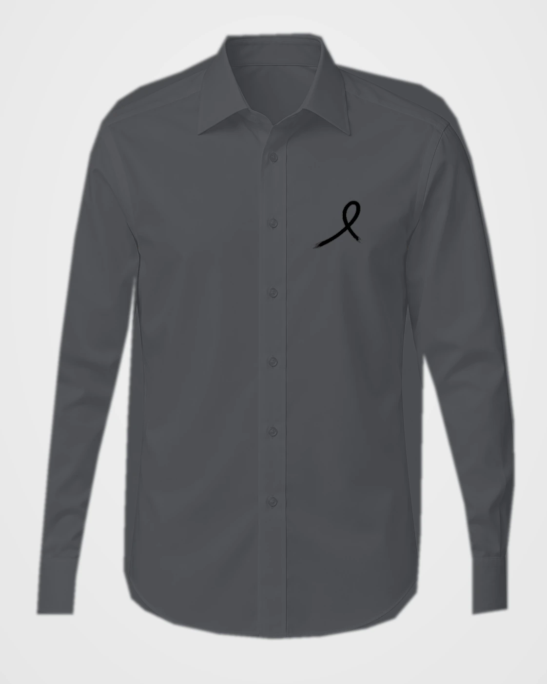 1OVER Ribbon Chest Dress Shirt — Charcoal Gray