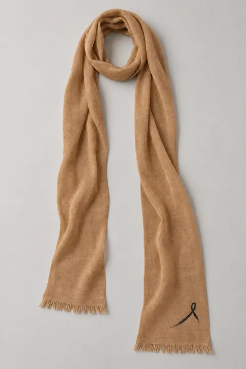 1OVER Ribbon Skinny Scarf — Camel