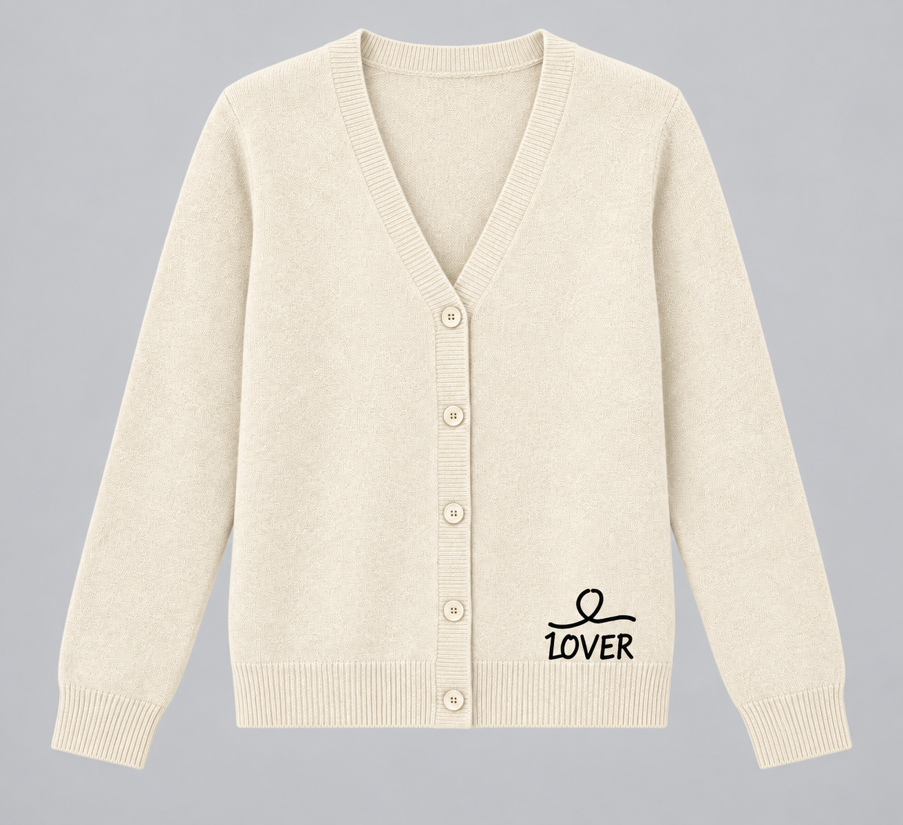 1OVER V-Neck Cardigan — Cream