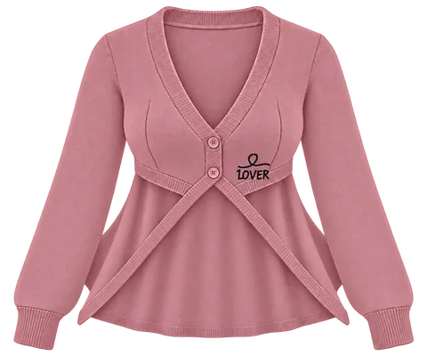 1OVER Longback Cape Knit Cardigan — Dusty Rose