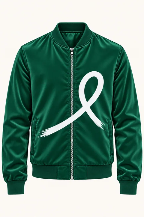 1OVER Ribbon Bomber Jacket — Emerald
