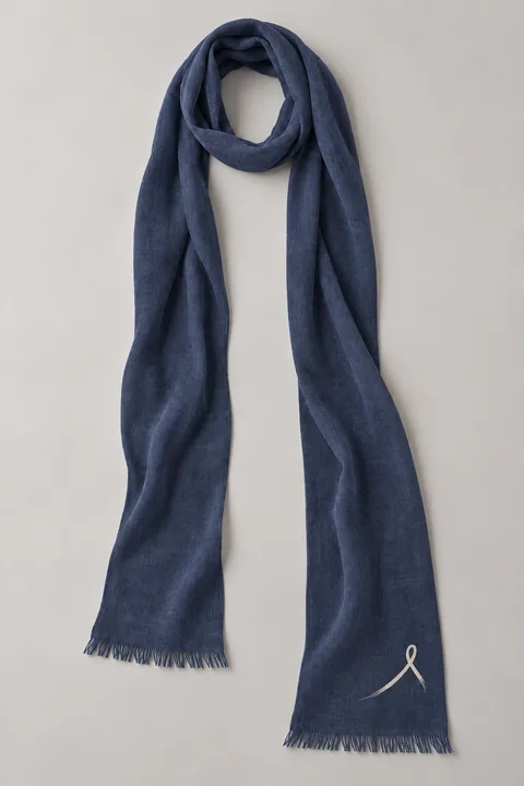 1OVER Ribbon Skinny Scarf — Navy