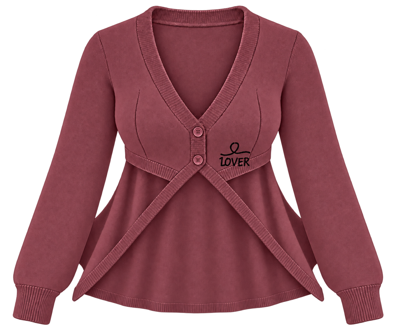 1OVER Longback Cape Knit Cardigan — Rosewood