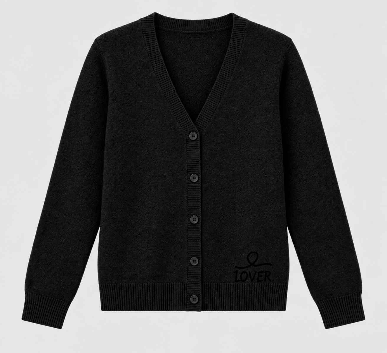 1OVER V-Neck Cardigan — Black