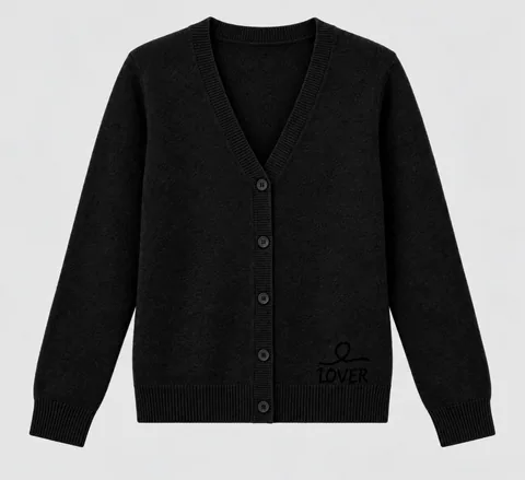 1OVER V-Neck Cardigan — Black