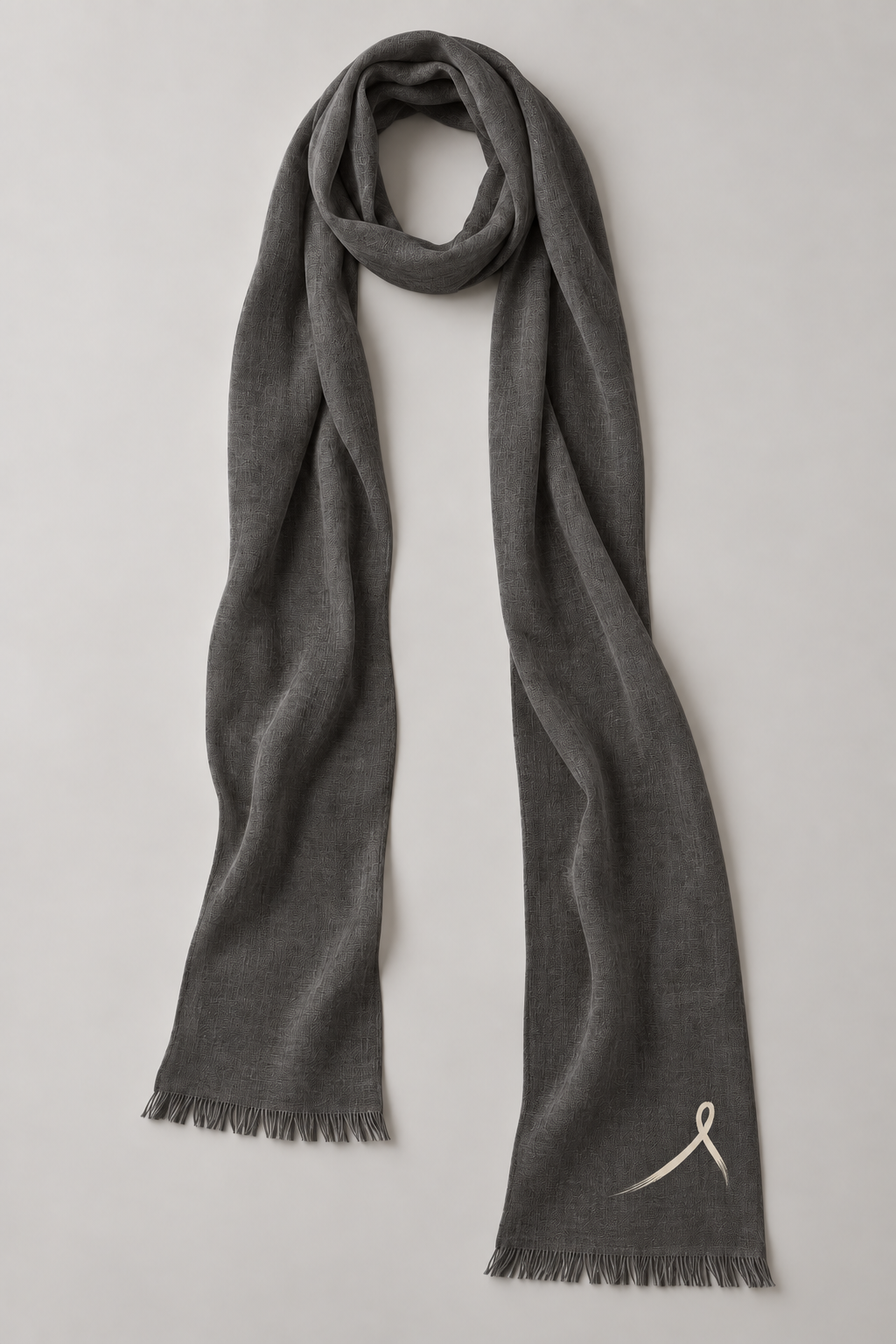 1OVER Ribbon Skinny Scarf — Charcoal