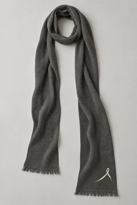 1OVER Ribbon Skinny Scarf — Charcoal