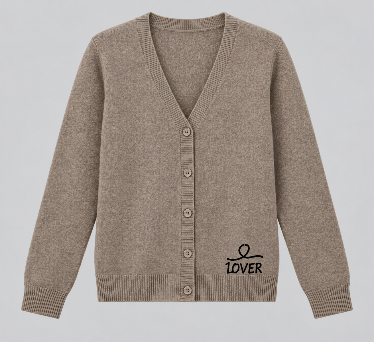 1OVER V-Neck Cardigan — Taupe