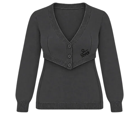 1OVER Longback Cardigan Bra — Charcoal