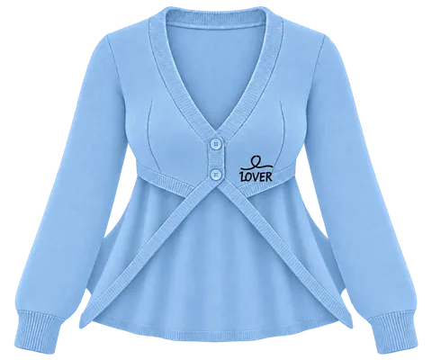 1OVER Longback Cape Knit Cardigan — Sky Blue