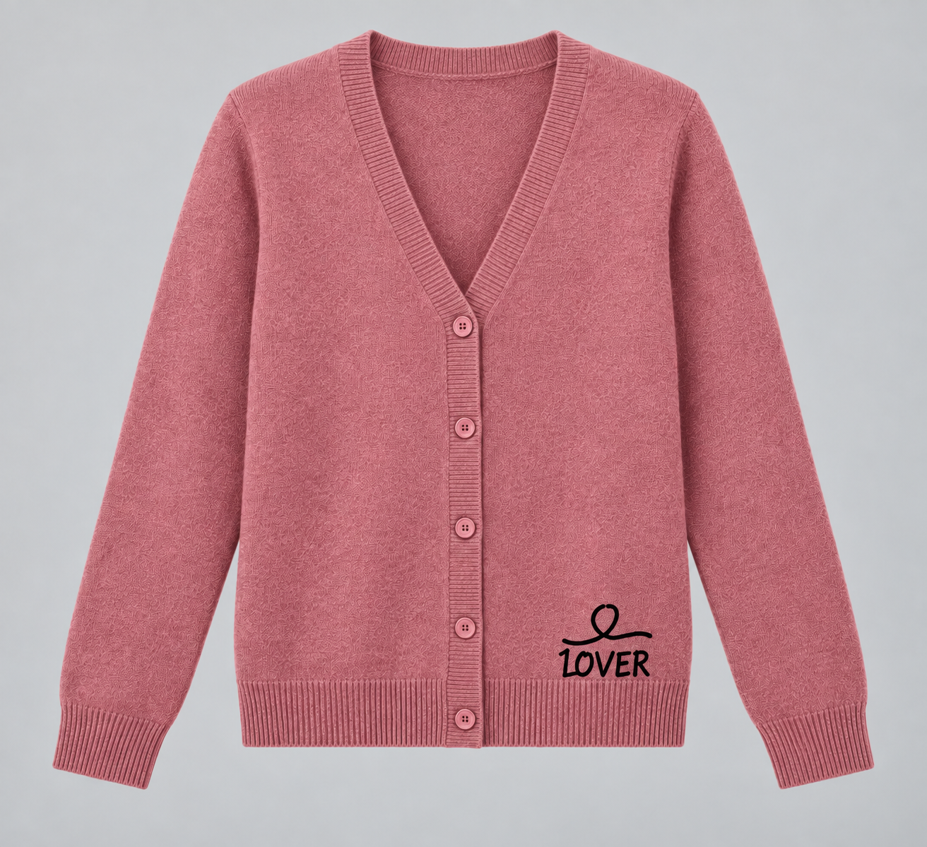 1OVER V-Neck Cardigan — Dusty Rose