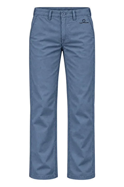 1OVER Ribbon Cotton Chinos — Storm Blue