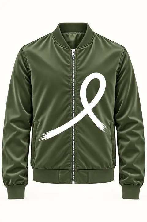 1OVER Ribbon Bomber Jacket — Moss