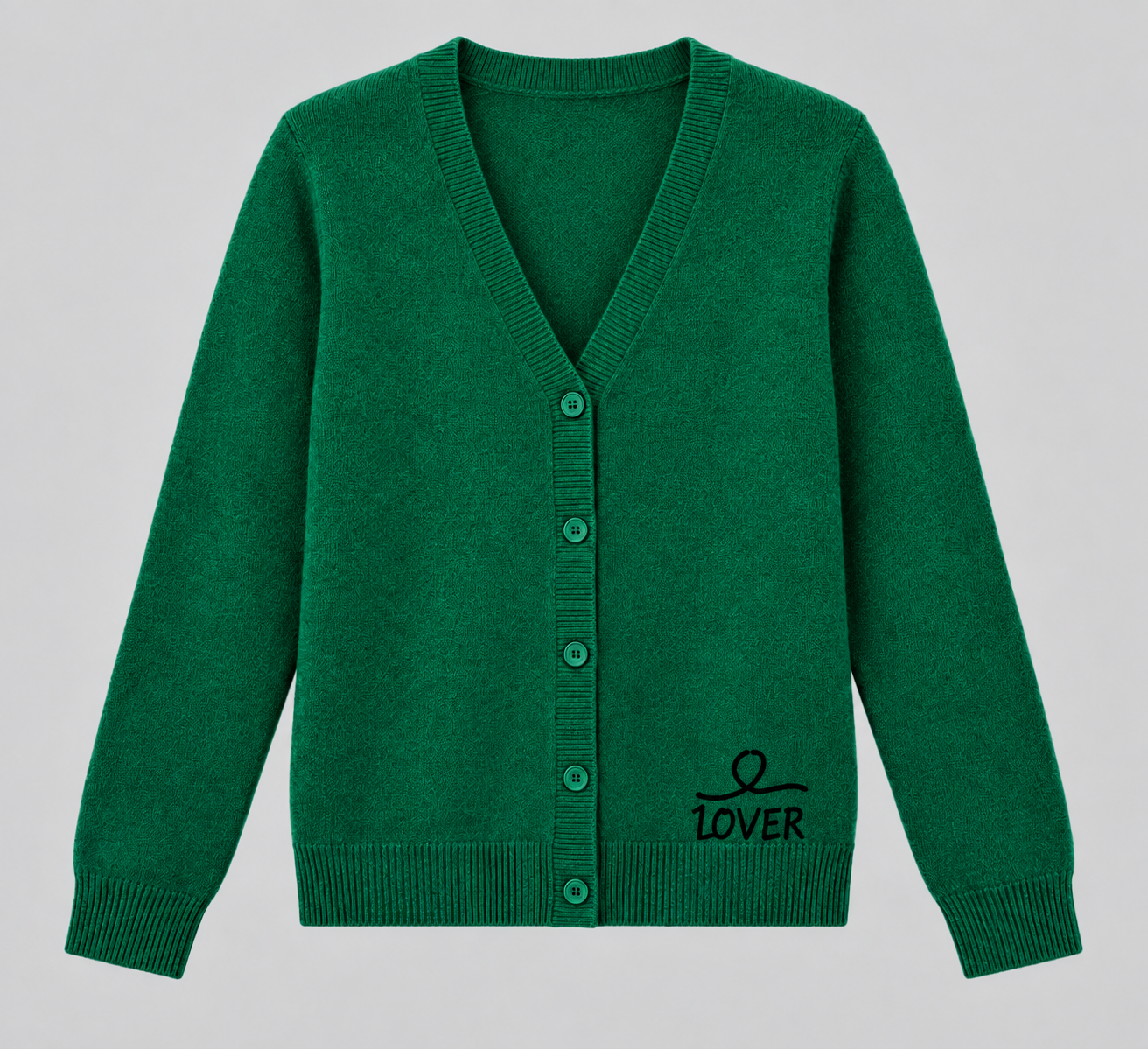 1OVER V-Neck Cardigan — Emerald