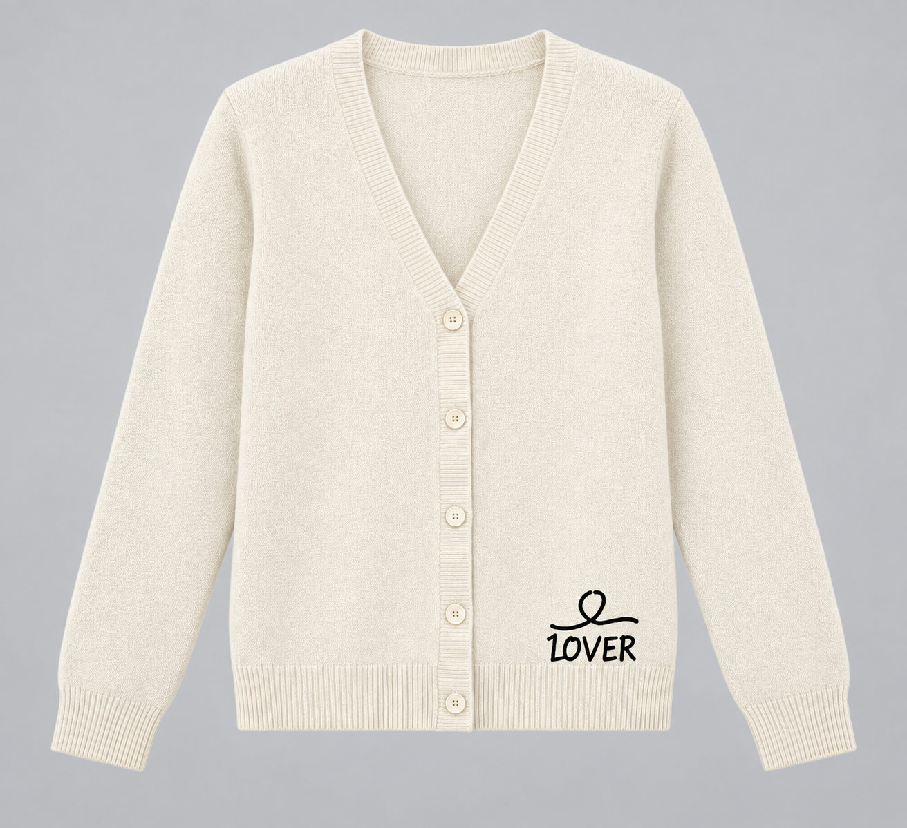 1OVER V-Neck Cardigan — Ivory