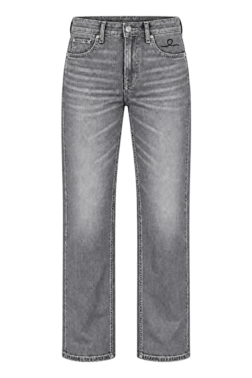 1OVER Ribbon Straight Jeans — Stone Gray
