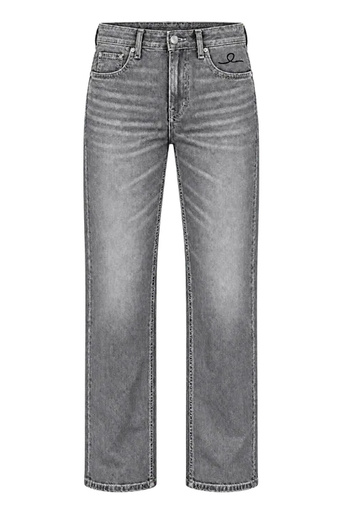 1OVER Ribbon Straight Jeans — Stone Gray