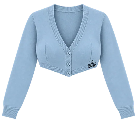 1OVER Cardigan Bra Top — Powder Blue