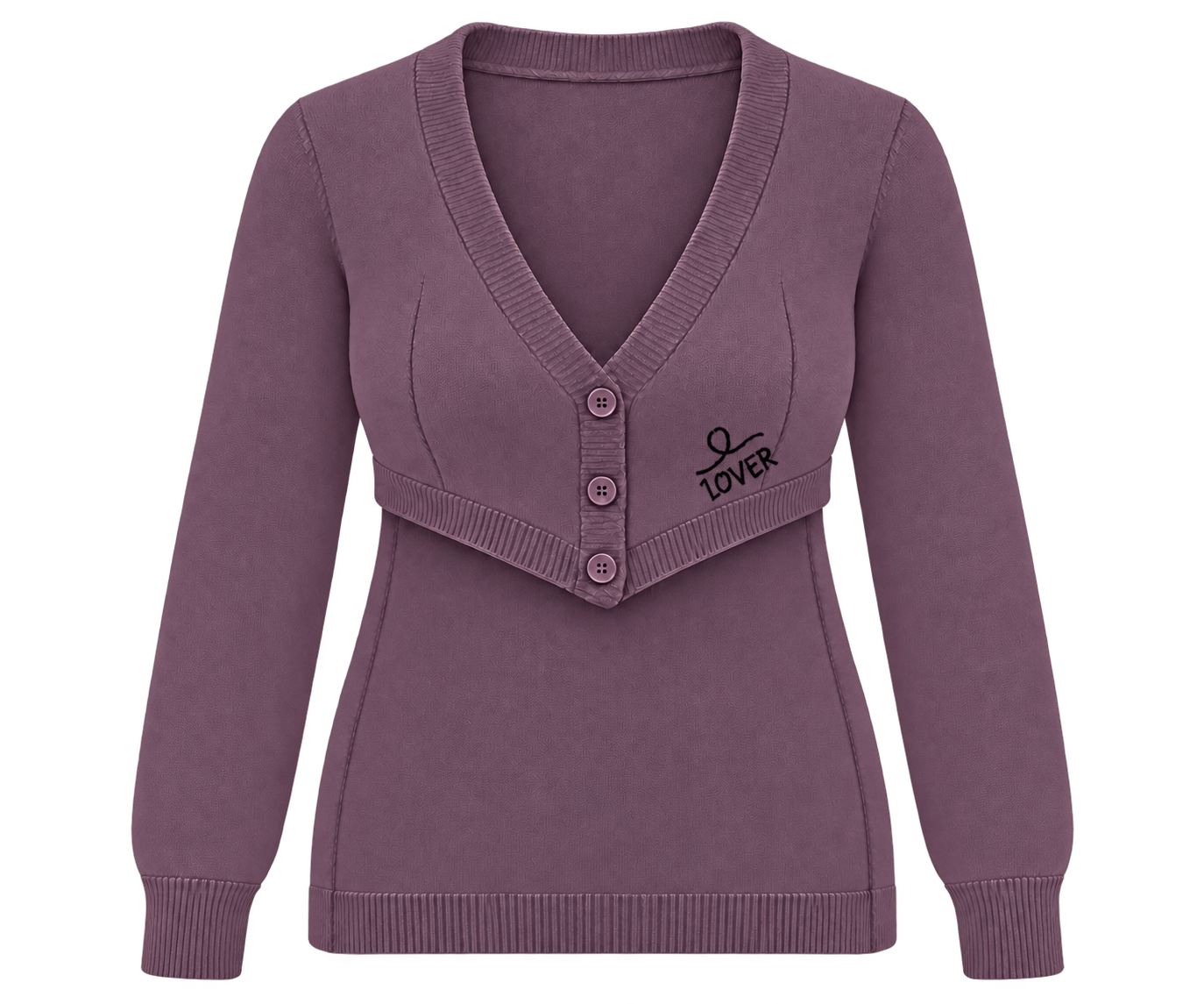 1OVER Longback Cardigan Bra — Plum