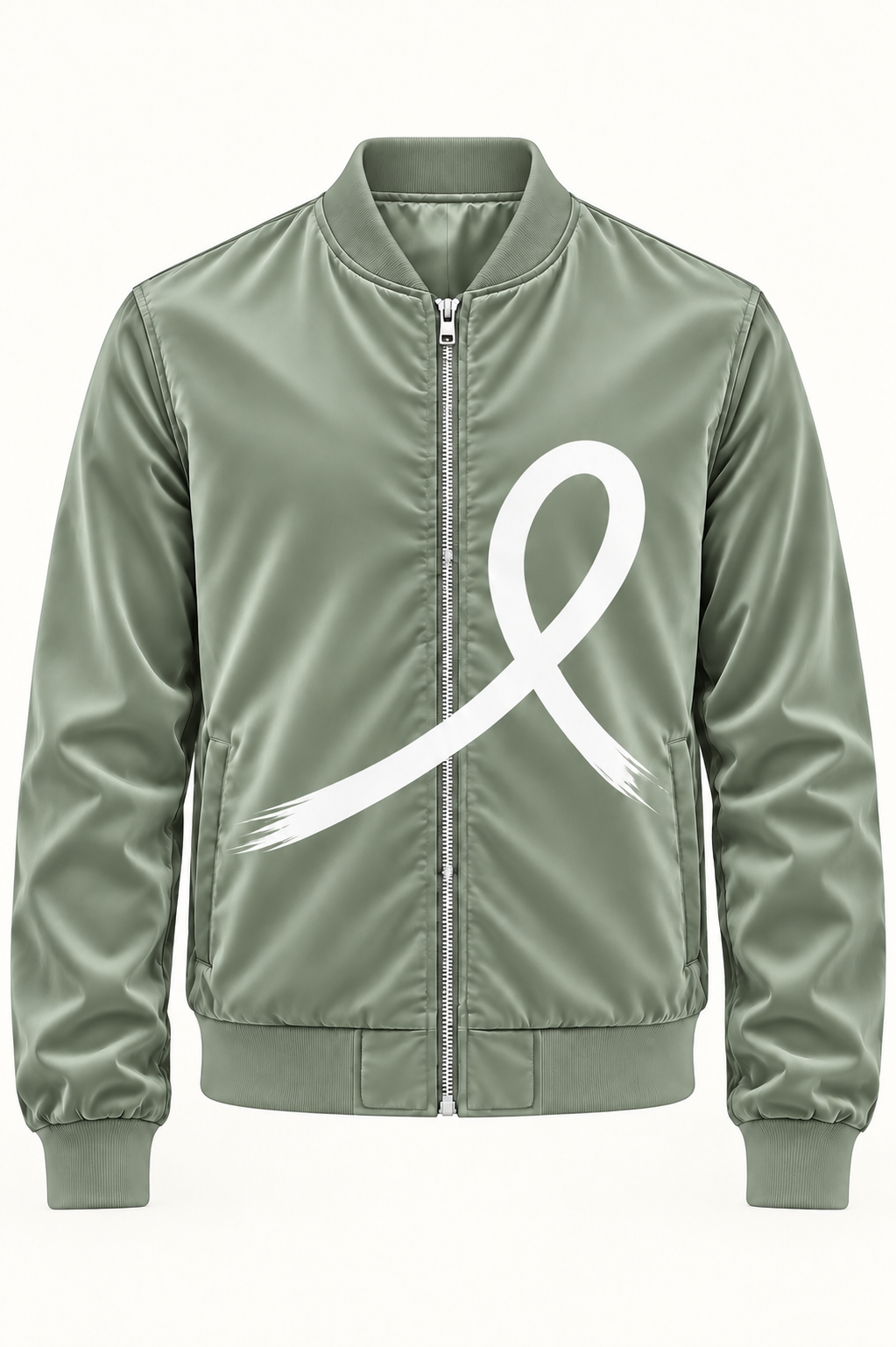 1OVER Ribbon Bomber Jacket — Sage