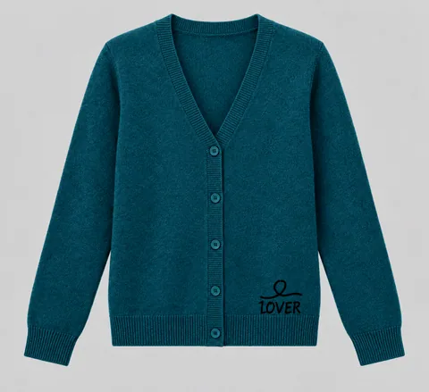 1OVER V-Neck Cardigan — Petrol