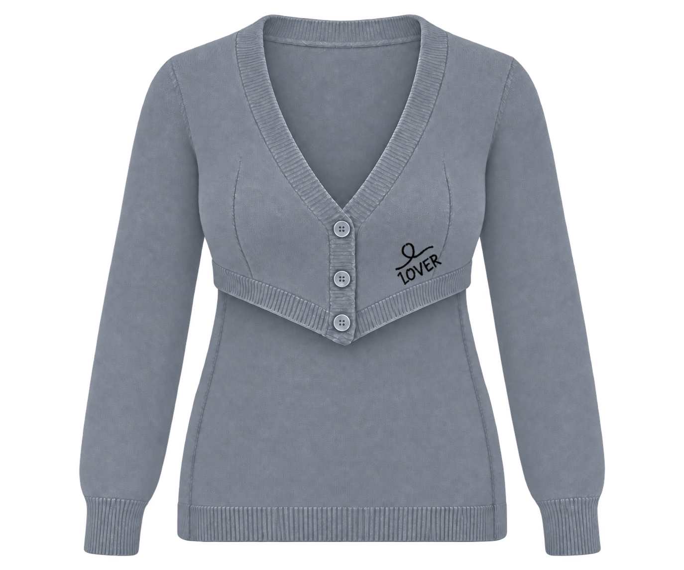 1OVER Longback Cardigan Bra — Cool Gray