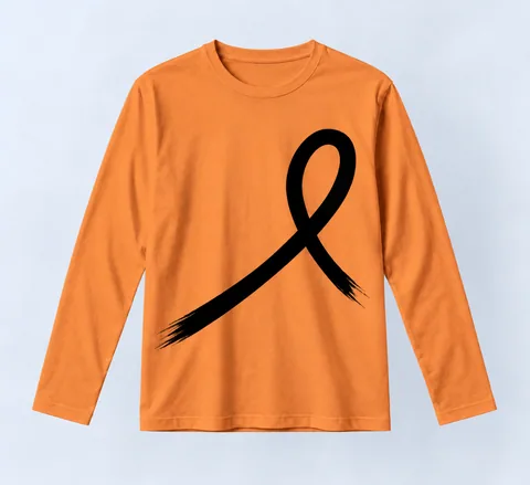 1OVER Ribbon Long Sleeve Tee — Tangerine