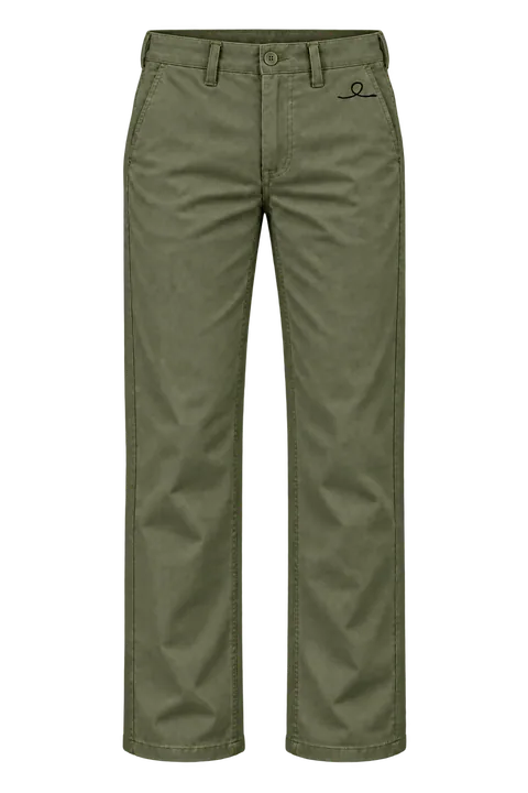 1OVER Ribbon Cotton Chinos — Moss Green